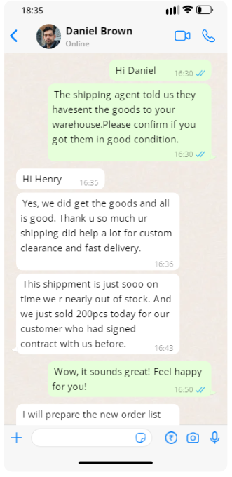 Daniel Brown Shipping & Logistics Chat