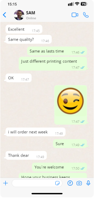 SAM Quality Satisfaction Chat